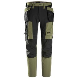 Snickers Workwear / Snickers AllroundWork 4-way Stretch Trousers with Holster Pockets Khaki Green 38"R