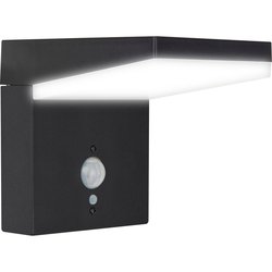 Luceco / Luceco Aries Decorative Solar 5W PIR Wall Light 600lm 3000K IP44 Slate Grey