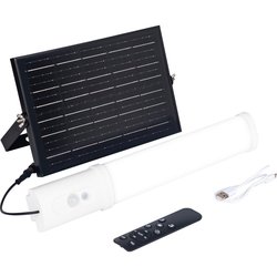 Luceco / Luceco Climate Chargeable Solar Outdoor Batten Light 7W 1000lm IP54 White