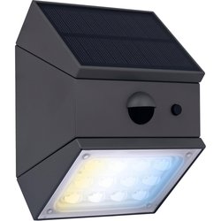 Luceco / Luceco Rubix Chargeable Solar Wall Light 2.5W 280lm CCT IP65 PIR Slate Grey