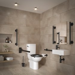 Armitage Shanks Contour 21+ Close Coupled Toilet Doc M Pack Right Hand Black Rails