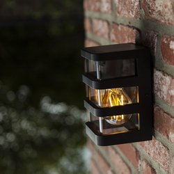 Lutec / Lutec Dalton Wall Light E27 IP44 Matt Black