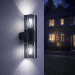 Eglo / Eglo Cropani E27 Modern Outdoor Wall Light 2-Light Black