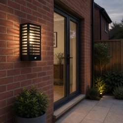 Eglo / Eglo Alamonte 3 Caged Outdoor Wall Light With Motion Sensor Black