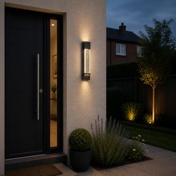 Eglo / Eglo Villagrazia LED Outdoor Glass Bubble Effect Modern Wall Light IP44 Black