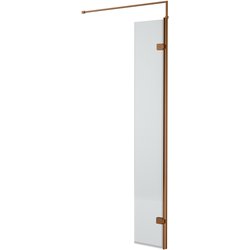 Nuie / nuie Semi-Frameless 300mm Hinged Flipper Wetroom Screen Brushed Bronze