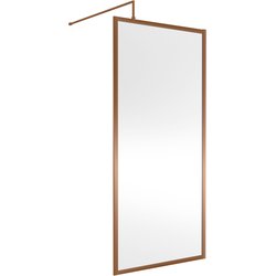 Nuie / nuie Framed 900mm Wetroom Panel Brushed Bronze