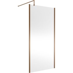 Nuie / nuie Semi-Frameless 1000mm Wetroom Screen With Support Bar Brushed Bronze