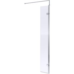 Nuie / nuie Semi-Frameless Hinged 300mm Wetroom Screen With Support Bar Chrome