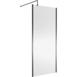 Nuie / nuie 900mm Outer Frame Wetroom Screen Brushed Pewter