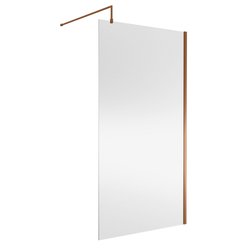 Nuie / nuie 1100mm Wetroom Screen With Support Bar Brushed Bronze