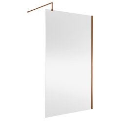 Nuie / nuie Frameless 1200mm Wetroom Screen With Support Bar Brushed Bronze