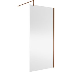 Nuie / nuie 1000mm Wetroom Screen With Support Bar Brushed Bronze