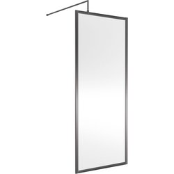 Nuie / nuie Framed 800mm Wetroom Panel Brushed Pewter