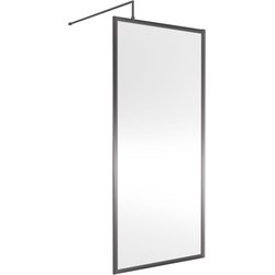 Nuie / nuie Framed 900mm Wetroom Panel Brushed Pewter