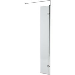 Nuie / nuie Fluted Hinged 300mm Wetroom Screen With Support Bar Chrome