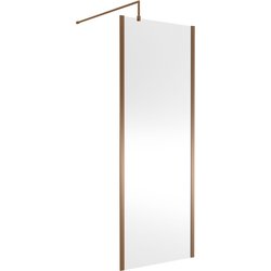 Nuie / nuie Semi-Frameless 760mm Wetroom Screen Brushed Bronze