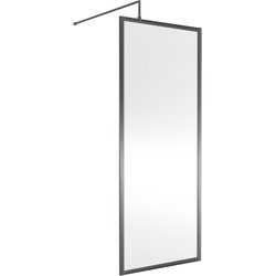 Nuie / nuie Framed 760mm Wetroom Panel Brushed Pewter