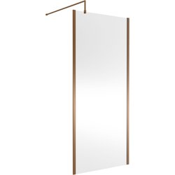 Nuie / nuie Semi-Frameless 900mm Wetroom Panel Brushed Bronze