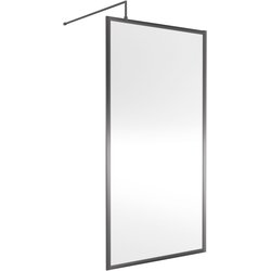 Nuie / nuie Framed 1000mm Wetroom Panel Brushed Pewter
