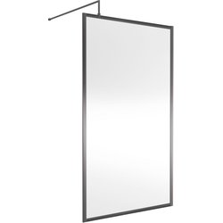 Nuie / nuie Framed 1100mm Wetroom Panel Brushed Pewter
