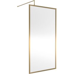 Nuie / nuie 1000mm Outer Frame Wetroom Screen Brushed Brass