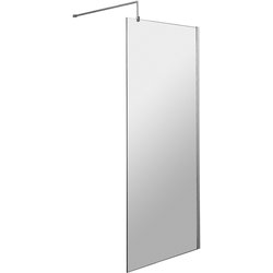 Nuie / nuie Frameless 800mm Wetroom Screen With Support Bar Chrome