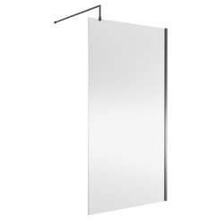Nuie / nuie Frameless 1100mm Wetroom Panel Brushed Pewter