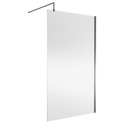 Nuie / nuie Frameless 1200mm Wetroom Panel Brushed Pewter