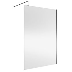 Nuie / nuie Frameless 1400mm Wetroom Panel Brushed Pewter