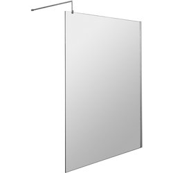Nuie / nuie Frameless 1400mm Wetroom Screen With Support Bar Chrome