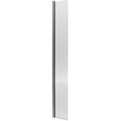 Nuie / nuie Fluted Hinged 300mm Wetroom Screen With Support Bar Brushed Pewter