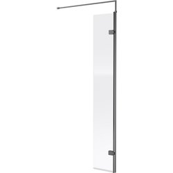 Nuie / nuie Frameless 300mm Wetroom Panel Brushed Pewter