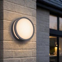 Lutec / Lutec Rola LED Wall / Ceiling Light IP54 11.6W 940lm 3000K Dark Grey