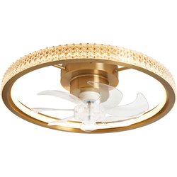 BHS / BHS Lyona LED Dimmable Fan Ceiling Light Brass