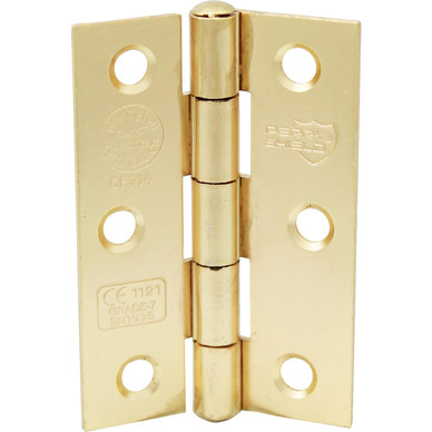 Grade 7 Spun Pin Fire Door Hinge 75mm Elec Brass | Toolstation