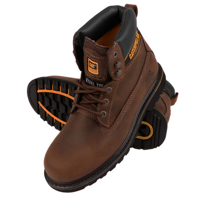 Caterpillar Holton Safety Boots Brown Size Toolstation