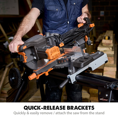 Evolution Compact Folding Mitre Saw Stand Plus with Extendable Arms Toolstation