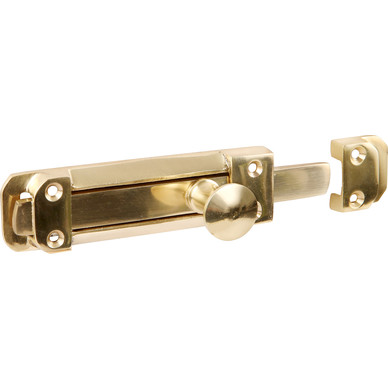 thumbnail image 2 of Solid Brass Traditional Surface Door Slide Shoot Bolt – Tower Bolt – Ironmongery World 2 of 6