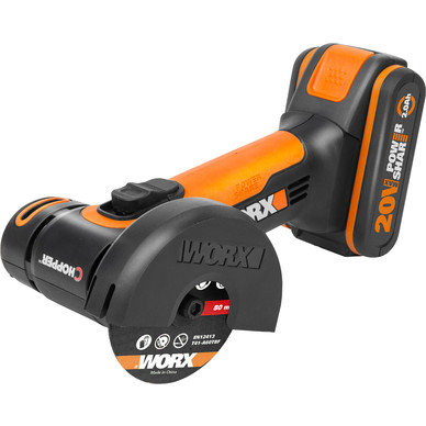 Worx 20V 76mm Cordless Mini Angle Grinder Cutter 1 x 2.0Ah Toolstation