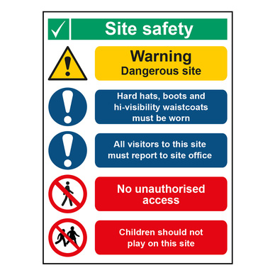 Site Safety Sign 400 x 300mm | Toolstation