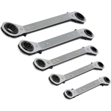 Offset Extension Wrench Set – 5-Piece Ratchet Spanner With 4 Extender Adapters, Metric/Imperial