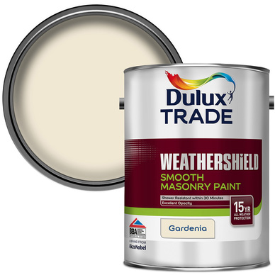 Dulux Trade Weathershield Smooth Masonry Paint 5L Gardenia | Toolstation