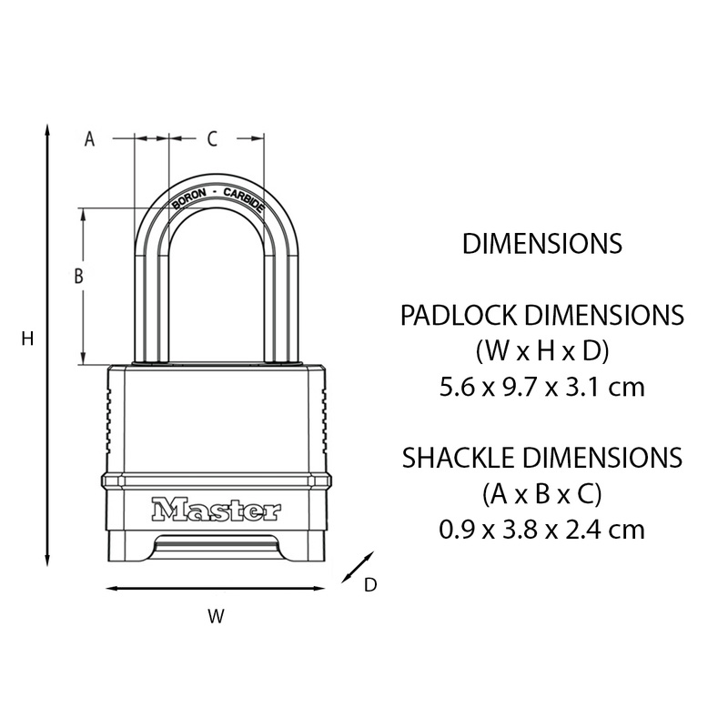 Master Lock EXCELL Combination Padlock 56 x 9 x 38mm LS Toolstation