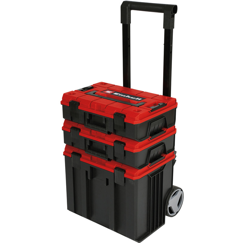 Einhell Deep and 2 x Small Stackable E-Cases with Trolley