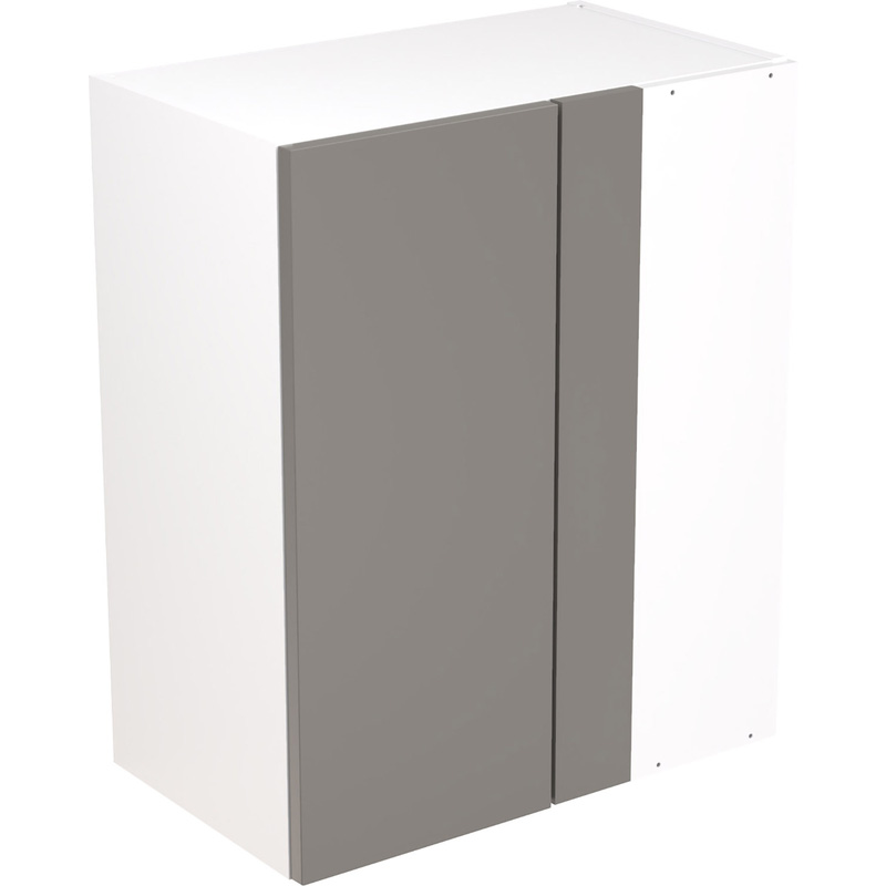 Kitchen Kit Flatpack Slab Kitchen Cabinet Wall Blind Corner Unit Super Gloss Dust Grey