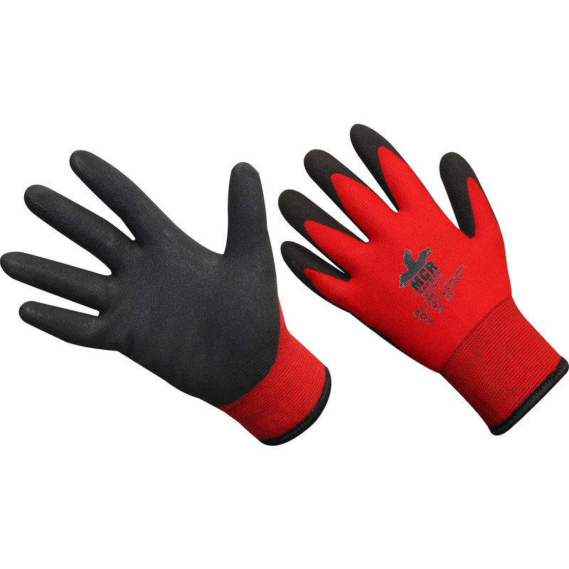 MCR Safety MCR WL1048HP1 Water Repellant Thermal Nitrile Gloves (6 Pack) in Red, Size XL