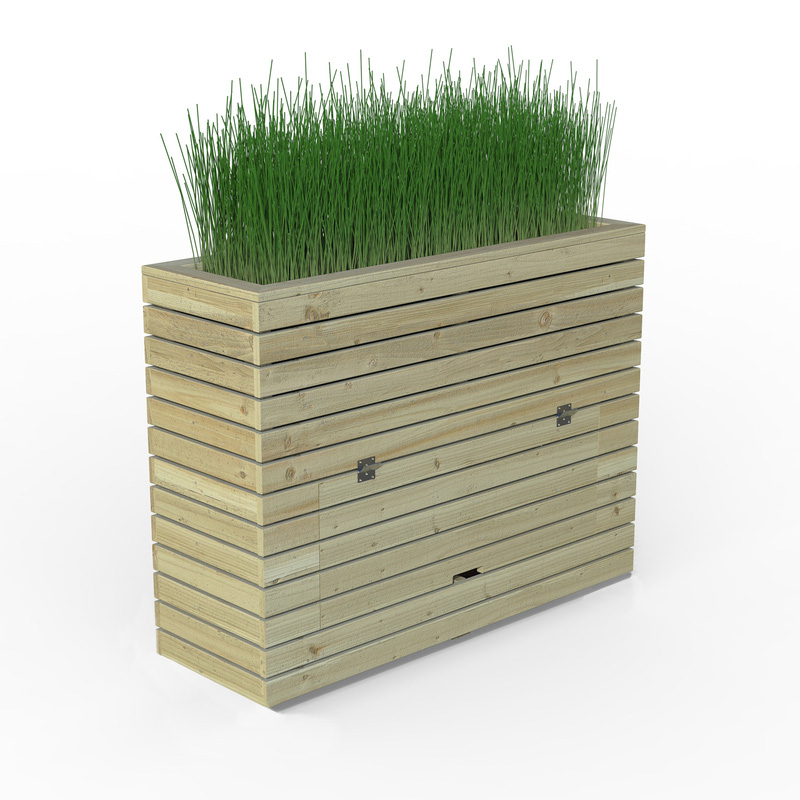 Forest Garden Tall Linear Planter With Storage 120 X 40 X 91.1cm ...