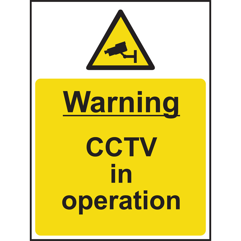 WARNING CCTV IN OPERATION Sign Sticker Vinyl Health and safety 300mm x 100mm 
