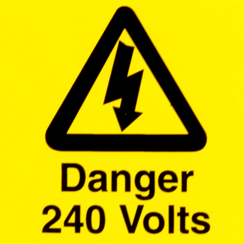 Danger 240 volts electricity Safety sign